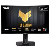 Monitor ASUS TUF VG27VQM 27/VA,zakrivljen/1920x1080/240Hz/1ms MPRT/HDMIx2,DP,USB/freesync/visina