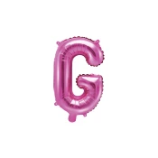 PartyDeco Balon iz folije Mini - črka G 35 cm roza