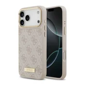 Maska Guess 4G Logo Plate MagSafe za iPhone 17 Pro Max pink