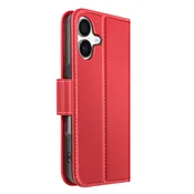AVIZAR Denarnica etui za iPhone 17 Pro iz premium usnja s funkcijo stojala, Rdeča, (5000190002)