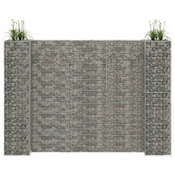 Gabionska sadilica u H-obliku od celicne žice 260 x 40 x 180 cm