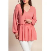 Bluza z dolgimi rokavi, starinsko roza