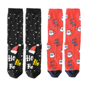 KOLY SOCKS Set novogodišnjih carapa za muškarce 2/1 crno-crveni