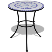 vidaXL Bistro stolic plavo-bijeli 60 cm s mozaikom