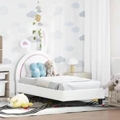 Okvir kreveta za malu djecu s naslonom Bijela 70 x 140 cm PU