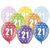 PartyDeco Balon s številko 21 rojstnega dne