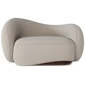 Casa Padrino luxury velvet armchair left side gray/dark brown/brass 110 x 105 x H. 78 cm - Living room armchair - Hotel armchair - Living room furniture - Hotel furniture - Luxury furniture