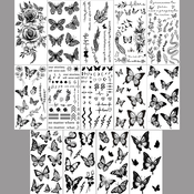 INF Vodoodporne začasne nalepke za tattoo 14-delne Metulj, (21535142)
