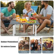 Costway Zložljiva zložljiva kamping miza za na prostem sivo barve