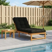 vidaXL Blazina za ležalnik VIANEN 100% poliester Črna 200 x 90 x 8 cm