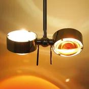 Top Light Nastavljiva viseča svetilka PUK CEILING, krom - Dnevna soba/jedilnica - Dizajn - prozorno, belo matirano - Kovina