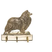 shumee Škotski ovčar, škotski ovčar - obešalnik za ključe s psom, medeninasto držalo za pasje dodatke, elegantna dekoracija hodnika znamke Art-Dog