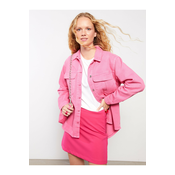 LC Waikiki Womens Front Button Closure Plain Long Sleeve Cotton Shirt Jacket