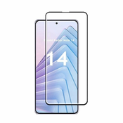 Zaščitno kaljeno steklo 3D z okvirjem za Xiaomi Redmi Note 14 4G – črno