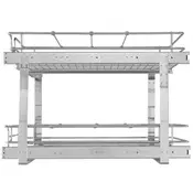 VEVOR Organizator omare z 2 nivojema izvlečni drsni predal 356x533x381 cm srebrne barve