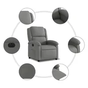 Vidaxl vidaXL Električni naslanjač, temno siv, oblazinjenje iz blaga