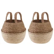 Saksija za biljke s ruckama 2 pcs Bijela O 22 x 20 cm