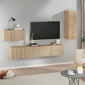 vidaXL 4-dijelni set TV ormarića boja hrasta sonome konstruirano drvo