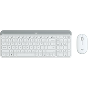 Logitech MK470 Slim Combo brezžična tipkovnica in miška, bela