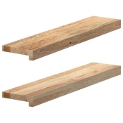 vidaXL Okenske police 2 kosa neobdelana 70x15x2 cm trdna hrastovina