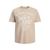 Jack & Jones Plus Majica JPRBLUZANE  bež / bela