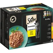 Varčno pakiranje Sheba različice v vrečkah za ohranjanje svežine 144 x 85 g - Delikatesse v želeju Različice perutnine