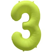 Amscan Folija balon za rojstni dan številka 3 - neonsko rumen 86 cm