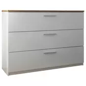 KOMODA 120/87,3/38 cm bela, boja hrasta
