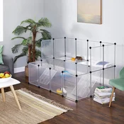 Songmics Ogradica za morske prašičke, 143x108x93 cm, bela