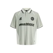 Jack & Jones Junior Majica Club Ribbed Football svetlo siva/meta/črna