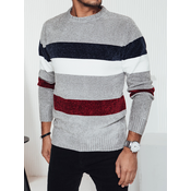 Sweter męski w paski szary Dstreet