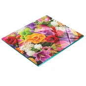 shumee Kuhinjska večnamenska dekorativna tabla iz kaljenega stekla, rože 60x52 cm