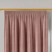 VELVI zavesa z nabiralnim trakom, žamet, roza, gladka, 140x260 cm