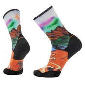 Nogavice Smartwool Trail Run Targeted Cushion Singletrack Print Crew, rjasto oranžne barve (M)