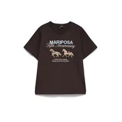 VERO MODA Majica VMBILDA ANITA pastelno modra / kapučino / temno rjava / bela