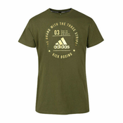 Kickboxing majica s kratkimi rokavi | Adidas - Zelena/zlata, S