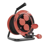 Vonkajší predlžovací kábel na bubne 25 m/4 zásuvky/čierny/guma/230V/400V/1,0 mm2