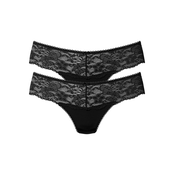 NUANCE Tangice Thong 2pack črna