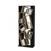 Hanah Home Carmen Black Oak Polica za knjige 63x153.6x24cm, Crna