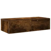Vidaxl Stenska polica s predali dimljen hrast 60x26,5x15 cm inž. les