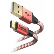 Hama HAMA USB kabel za polnjenje/podatkovni prenos, odsevni USB-C USB-A 1,5 m, rdeč 201559