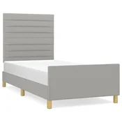 Vidaxl Posteljni okvir brez vzmetnice svetlo siv 80x200 cm blago