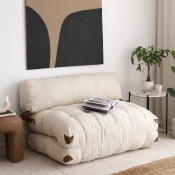 Atelier del Sofa Dvosed na razvlacenje Fold Teddy 2 120x24x75cm Krem