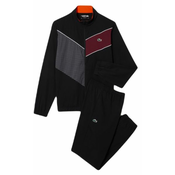 Muška teniska trenerka Lacoste Stretch Fabric Tennis Sweatsuit - black/orange/bordeaux