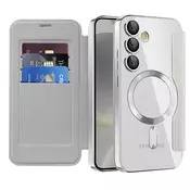 Etui SmartMag Book z Magsafe tehnologijo in RFID denarnico za Samsung Galaxy S24 - gray