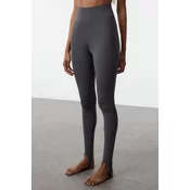 Trendyol Dark Anthracite Brushed Scuba Full Length Sports Leggings