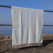 Fouta bombažna brisača Areola 90 x 175 cm, svetlo modra