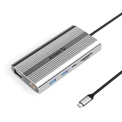 Orico XDR 12v1 USB-C Docking Station, 4K 30Hz, PD 100W, Silver