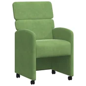 Vidaxl Jedilni stoli s kolesi 2 szt. Svetlo zelena 58 x 65 x 98 cm