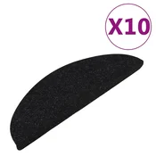 Vidaxl Samolepilne preproge za stopnice 10 kosov črne 65x22,5x3,5 cm
